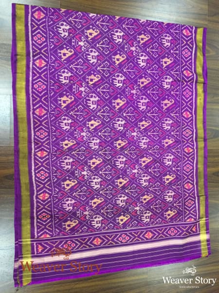 Handwoven_Rajkot_Patola_Silk_Dupatta_in_Purple_WeaverStory_02