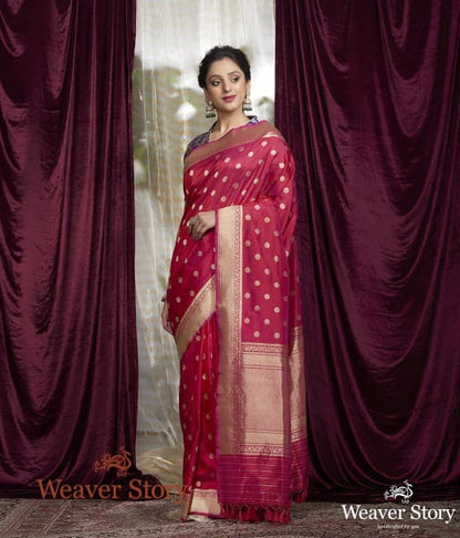 Handwoven_Berry_Pink_Asharfi_Booti_Saree_WeaverStory_02