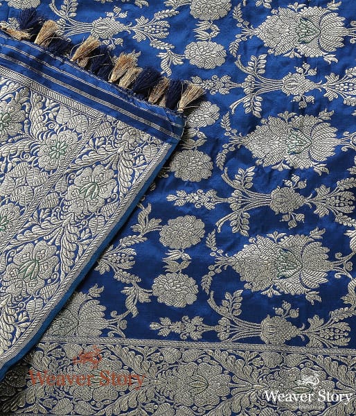 Handwoven_Blue_Kadhwa_Banarasi_Jangla_Dupatta_WeaverStory_02