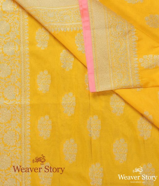 Handwoven_Yellow_Katan_Georgette_Dupatta_WeaverStory_02