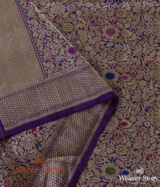 Handwoven_Purple_Kadhwa_Kimkhab_Dupatta_WeaverStory_02