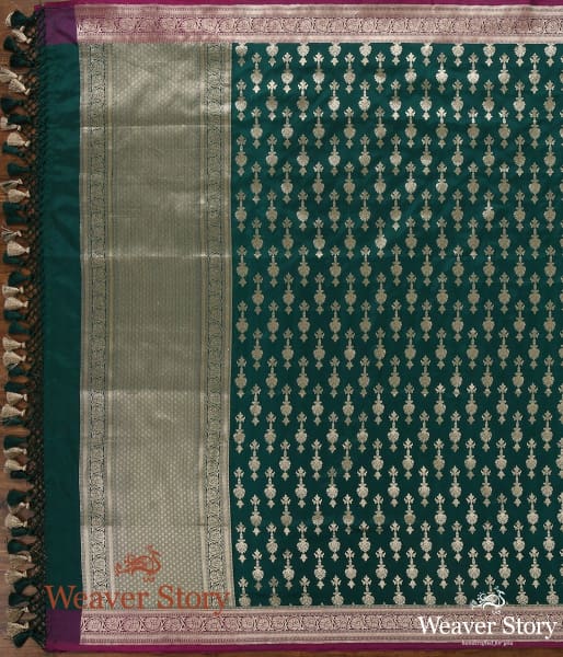 Handloom_Green_Mughal_Booti_Dupatta_WeaverStory_02