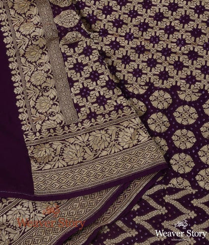 Handwoven_Purple_Banarasi_Bandhej_Dupatta_WeaverStory_02