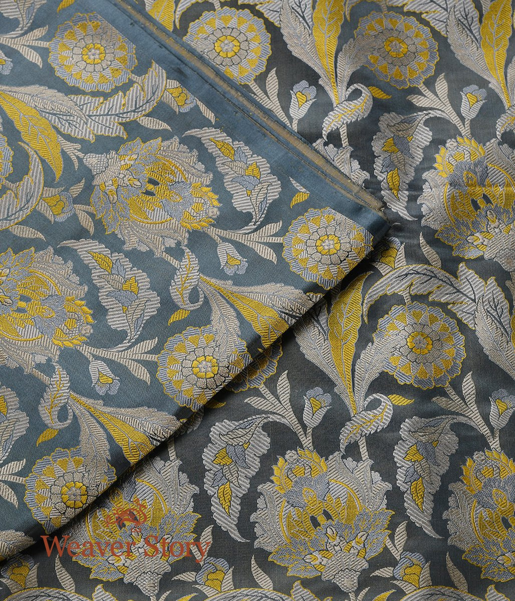 Handloom_Grey_Banarasi_Kimkhab_Fabric_with_Floral_Pattern_WeaverStory_02