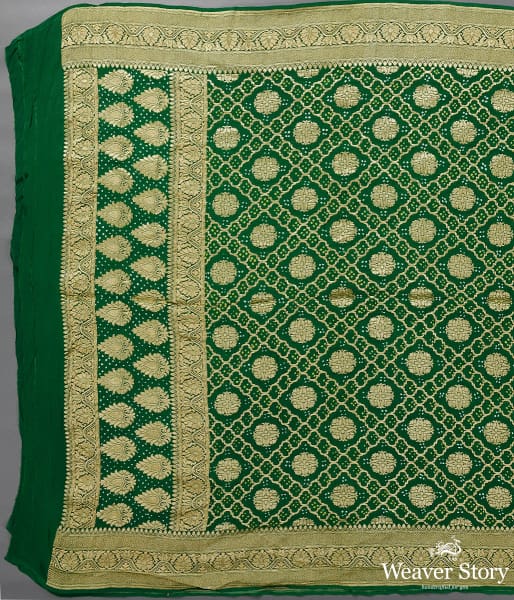 Handwoven_Green_Banarasi_Bandhej_Dupatta_WeaverStory_02