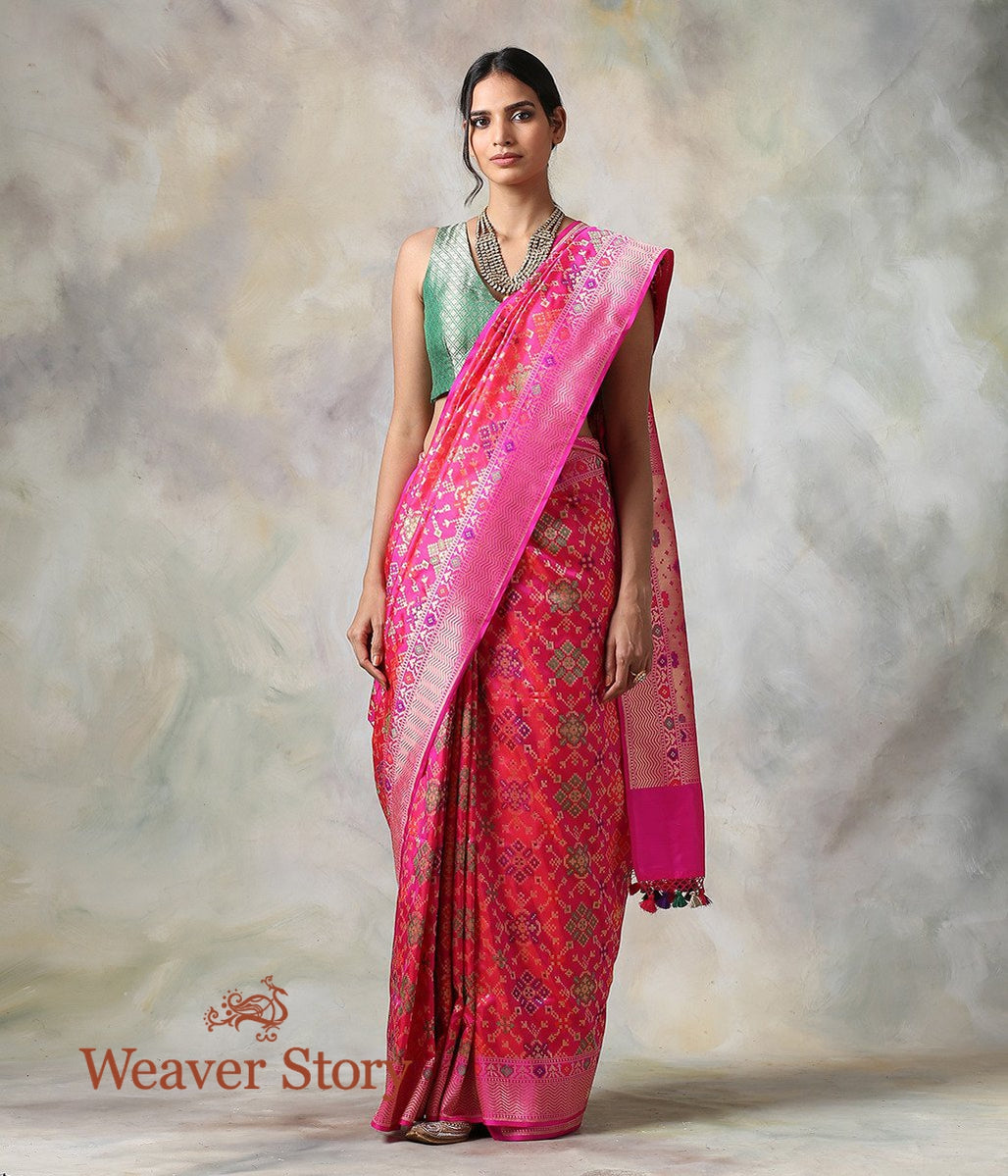 Handloom_Banarasi_Patola_Saree_in_Hot_Pink_WeaverStory_02