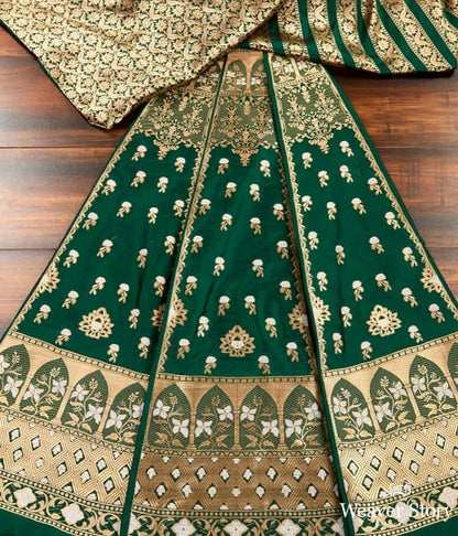 Green_Handloom_Silk_Cutwork_Banarasi_Lehenga_WeaverStory_02