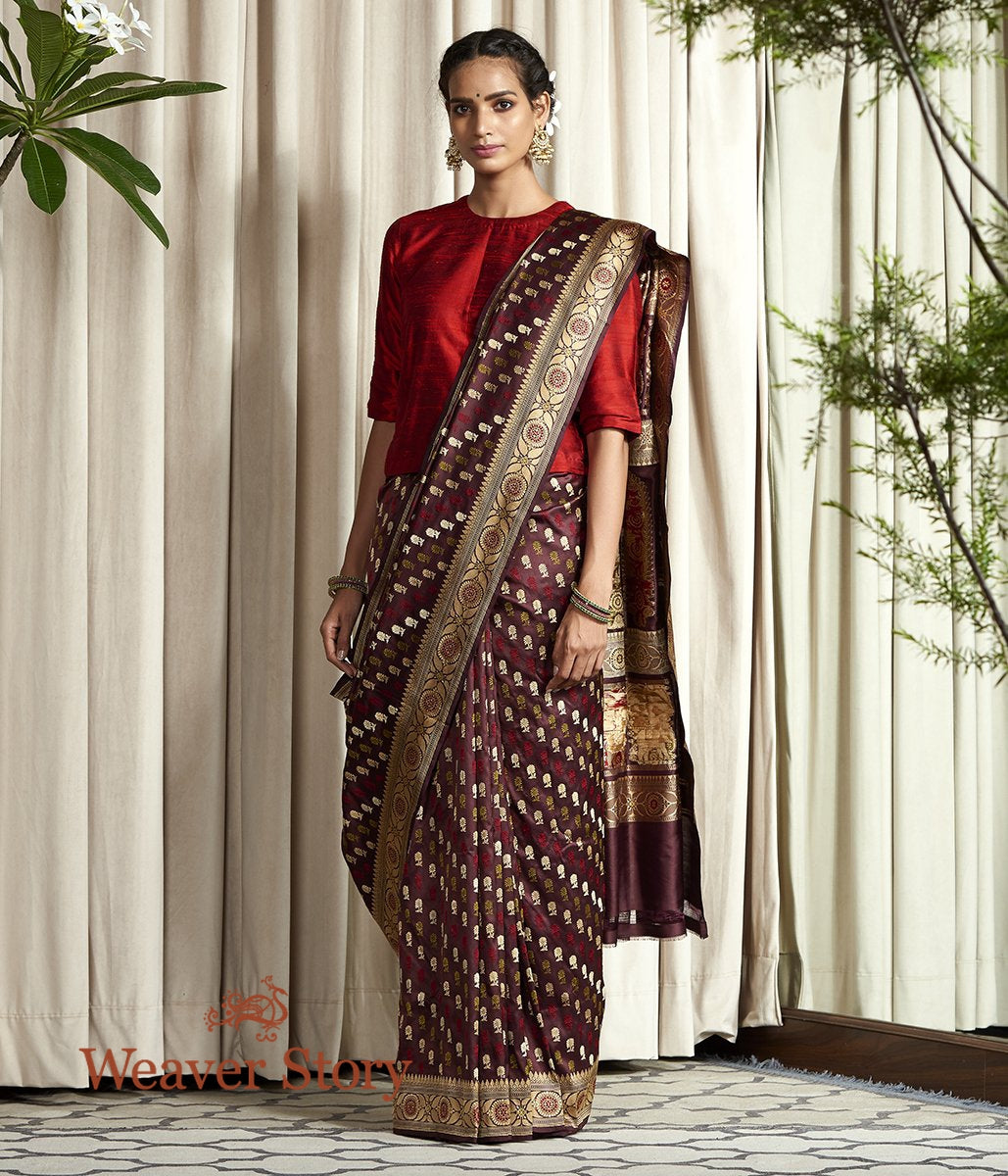 Handloom_Wine_Elephant_Pallu_Baluchari_Saree_WeaverStory_02