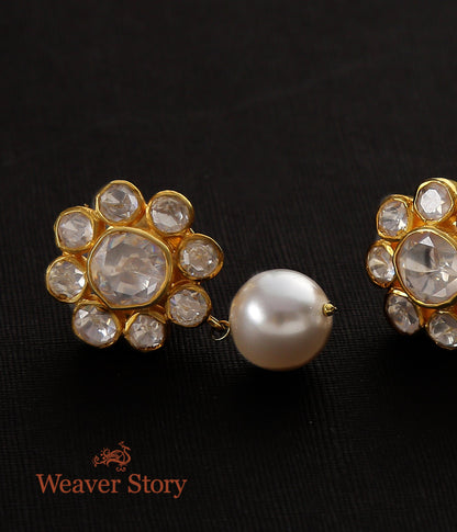Phoolbaag_Earrings_with_Moissanite_Polki_and_Pearls_Crafted_in_Pure_Silver_WeaverStory_03