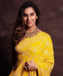 Upasana Kamineni In Yellow Handloom Georgette Kadhwa Banarasi Saree