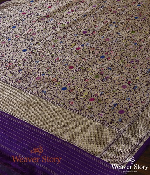 Handwoven_Purple_Kadhwa_Kimkhab_Dupatta_WeaverStory_03