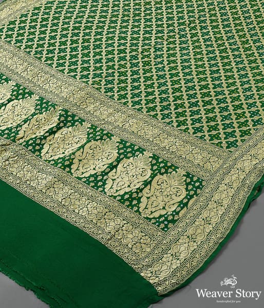 Handwoven_Green_Banarasi_Bandhej_Dupatta_WeaverStory_03