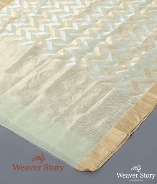 Handwoven_Light_Green_Cotton_Silk_Chanderi_Dupatta_with_Gold_and_Silver_Zari_WeaverStory_03