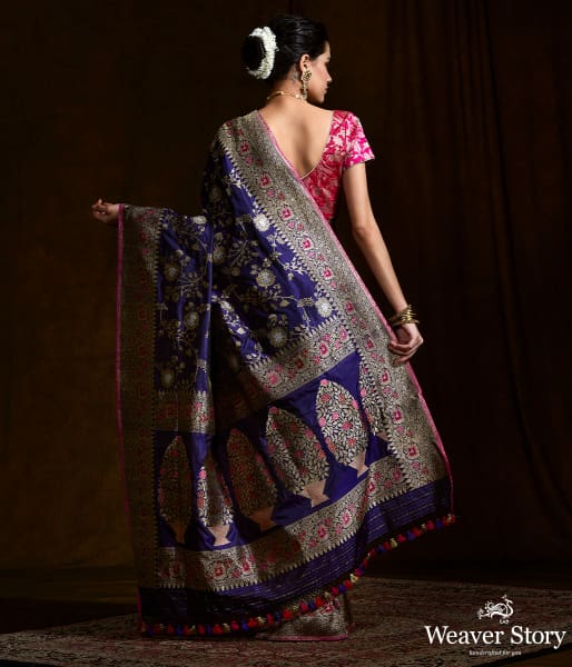 Purple_Sona_Rupa_Kadhwa_Jangla_with_floral_meenakari_WeaverStory_03