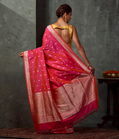 Handwoven_Pink_Small_Flower_Booti_Saree_with_Open_Border_WeaverStory_03