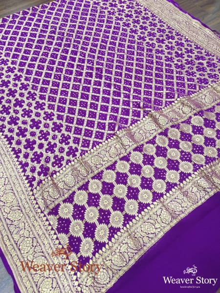 Handwoven_Purple_Bandhej_Dupatta_WeaverStory_03