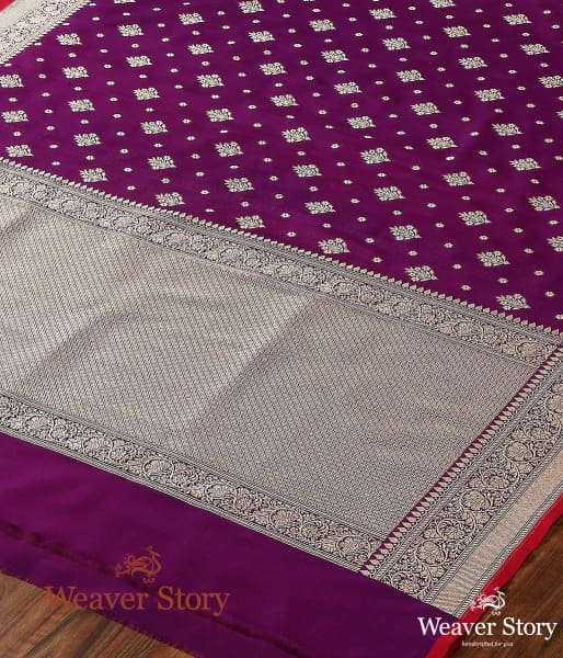 Handwoven_Purple_Katan_Georgette_Dupatta_WeaverStory_03