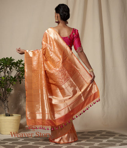 Handwoven_Orange_and_Gold_Dampaj_Weave_Saree_With_Temple_Border_WeaverStory_03