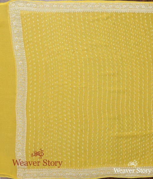 Handwoven_Yellow_Georgette_Dupatta_with_Silver_Zari_WeaverStory_04