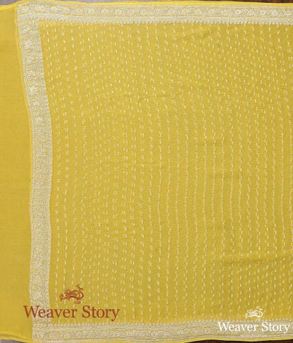 Handwoven_Yellow_Georgette_Dupatta_with_Silver_Zari_WeaverStory_04