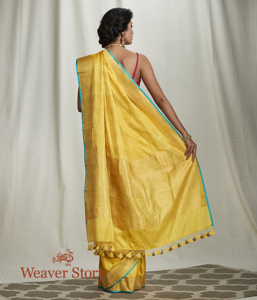 Handwoven_Yellow_Tanchoi_Saree_with_Gold_Border_WeaverStory_03