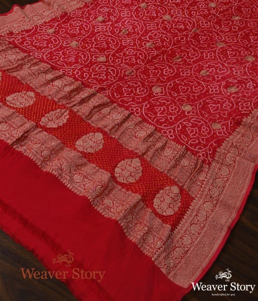 Handwoven_Red_Kadhwa_Banarasi_Bandhej_Dupatta_WeaverStory_03