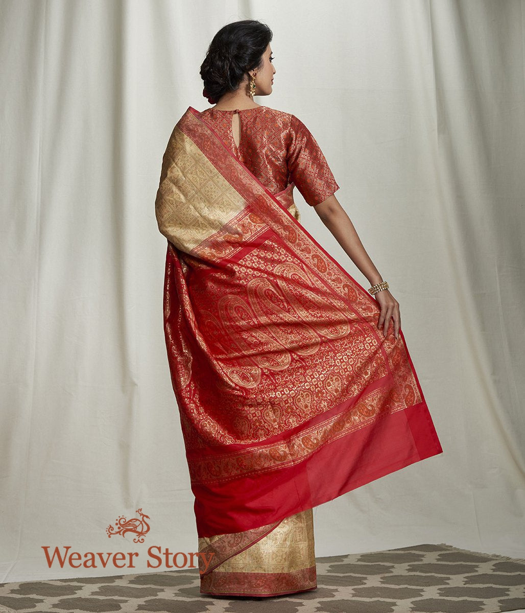 Handwoven_Cream_and_Red_Banarasi_Gharchola_Saree_WeaverStory_03