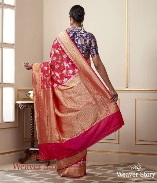 Handwoven_Pink_Dual_Tone_Sona_Rupa_Banarasi_Jangla_WeaverStory_03