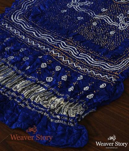 Handwoven_Blue_Gajji_Silk_Dupatta_with_Bandhej_WeaverStory_03