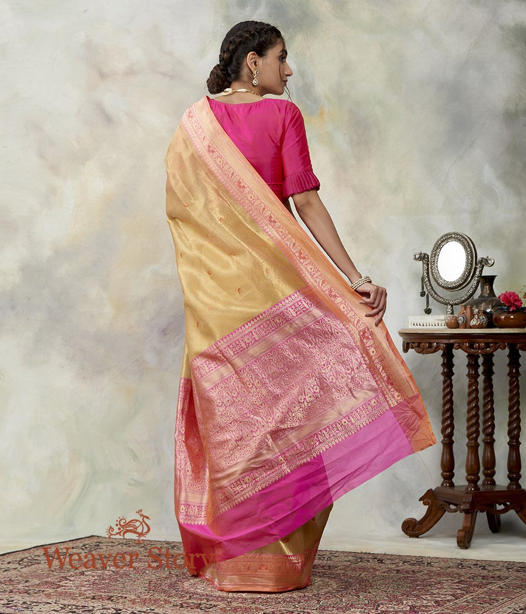 Handwoven_Gold_Kora_Tanchoi_Saree_with_Contrast_Border_WeaverStory_03