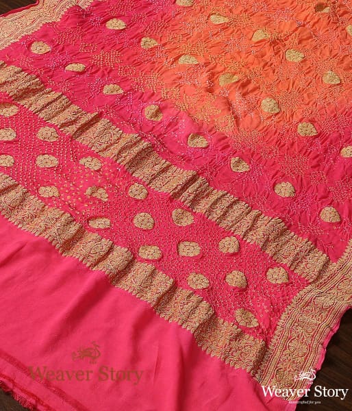 Handwoven_Pink_Peach_Kadhwa_Bandhani_Dupatta_WeaverStory_03