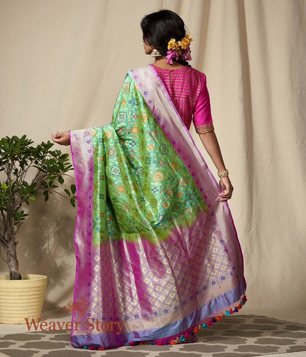 Handwoven_Green_Meenakari_Banarasi_Patola_Saree_WeaverStory_03