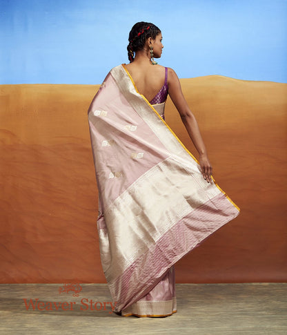Handwoven_Rose_Pink_Twin_Motif_Saree_with_Silver_Border_WeaverStory_03