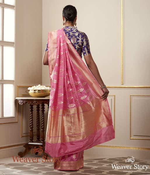 Handwoven_Rose_Pink_Katan_Silk_Banarasi_with_SOna_Rupa_Zari_Boota_WeaverStory_03