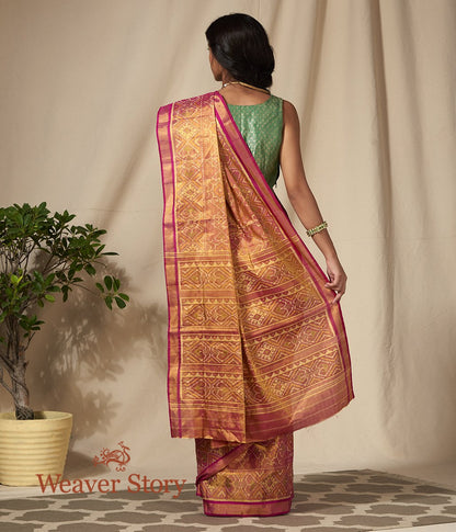 Handwoven_Silk_Tissue_Gujarat_Patola_Saree_in_Red_and_Gold_WeaverStory_03