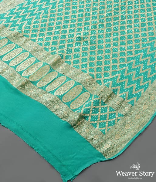 Handwoven_Aqua_Green_Banarasi_Bandhej_Dupatta_WeaverStory_03