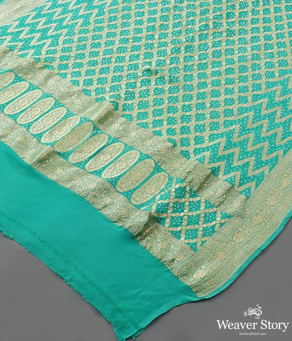 Handwoven_Aqua_Green_Banarasi_Bandhej_Dupatta_WeaverStory_03