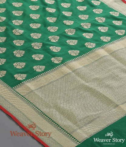 Handwoven_Green_Katan_Silk_Dupatta_with_Leaf_Motifs_WeaverStory_03