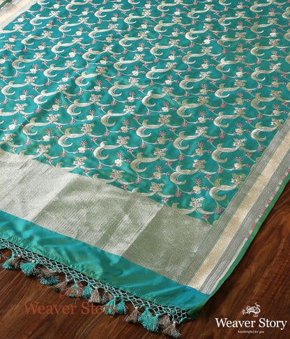 Handwoven_Banarasi_Jangla_Dupatta_in_Green_with_Meenakari_WeaverStory_03