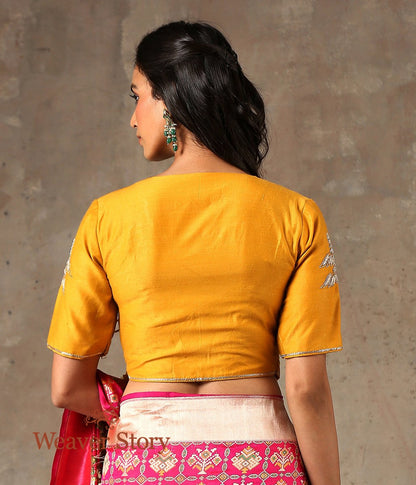 Mustard_Angrakha_Style_Blouse_in_Munga_Silk_with_Embroidery_WeaverStory_03
