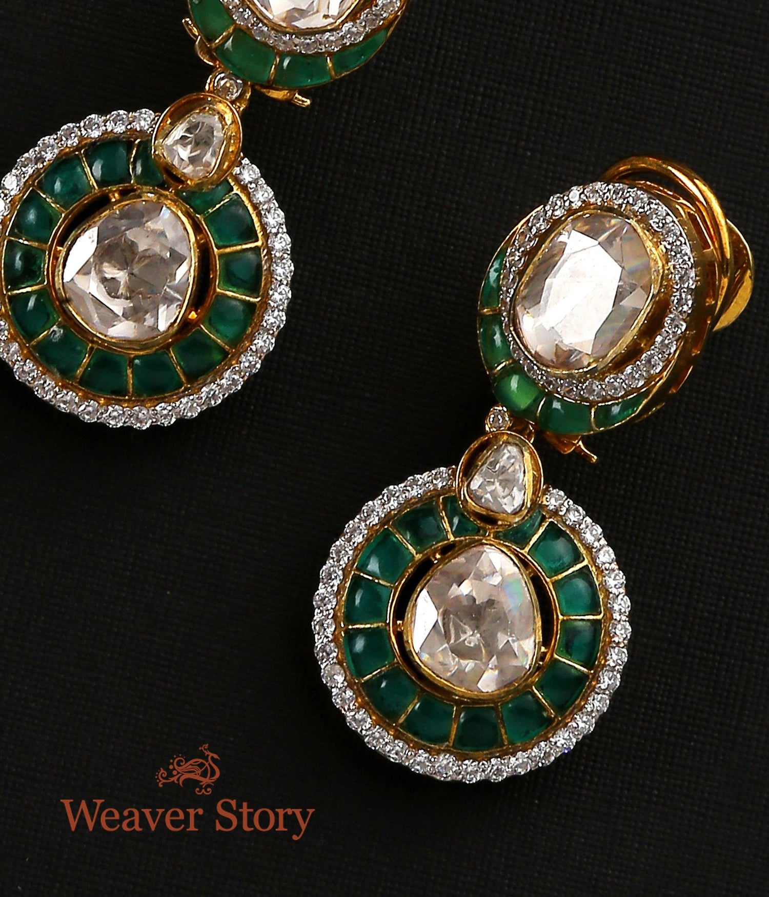 Aqsa_Earrings_with_Moissanite_Polki_Crafted_in_Pure_Silver_WeaverStory_03