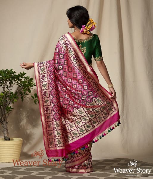 Handwoven_Pink_Banarasi_Patola_Saree_WeaverStory_03