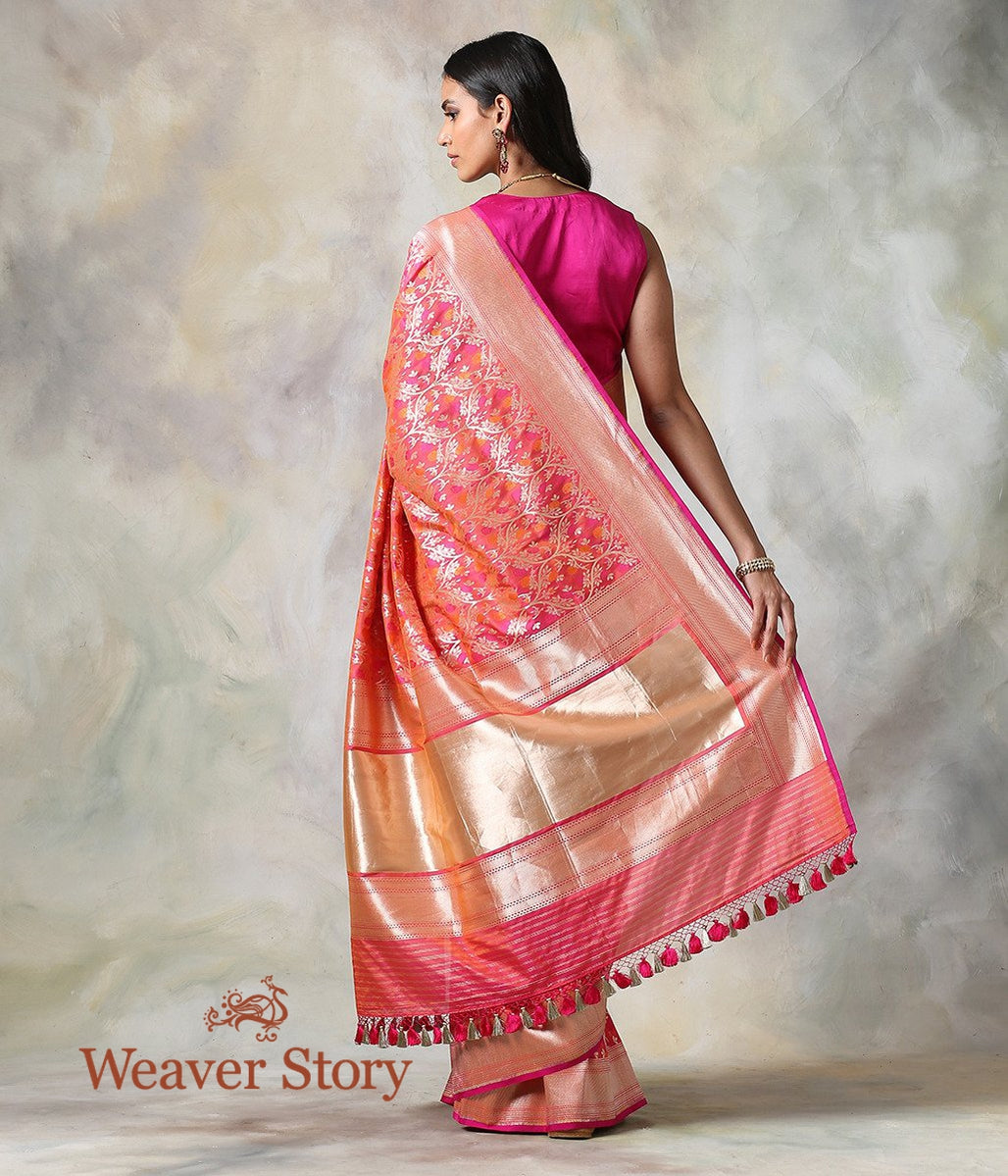 Handloom_Pink_Peach_Floral_Cutwork_Jaal_Saree_with_Meenakari_WeaverStory_03