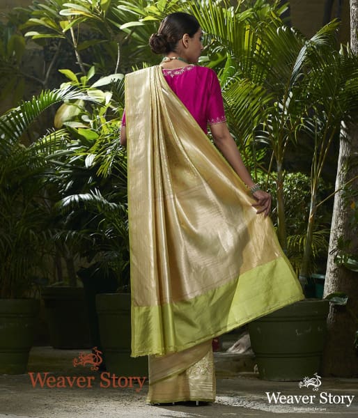 Handwoven_Light_Green_Kimkhab_Saree_with_Meenakari_WeaverStory_03