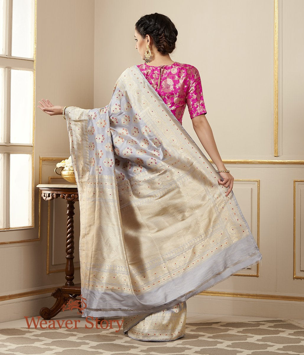 Buy Red Embroidered Saree Paired With Plain Blouse, Purple Dupatta And Belt  by Designer Jayanti Reddy Online at Ogaan.com