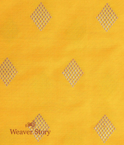Handloom_Yellow_Katan_Silk_Fabric_with_Kadhwa_Booti_WeaverStory_03