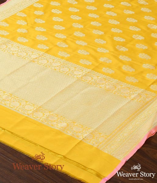 Handwoven_Yellow_Katan_Georgette_Dupatta_WeaverStory_03