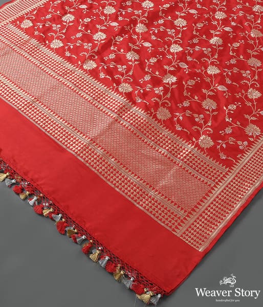 Handwoven_Red_Banarasi_Cutwork_Jangla_Dupatta_WeaverStory_03