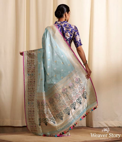 Handwoven_Light_Blue_Trishul_Boota_Saree_with_Pachhera_Border_in_Pink_WeaverStory_03