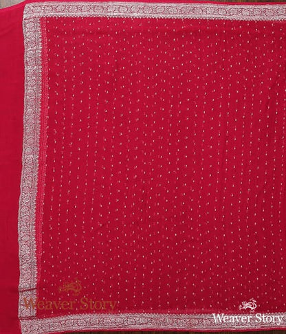 Handwoven_Red_Georgette_Dupatta_with_Silver_Zari_WeaverStory_04